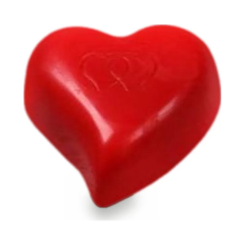 A glossy red chocolate heart